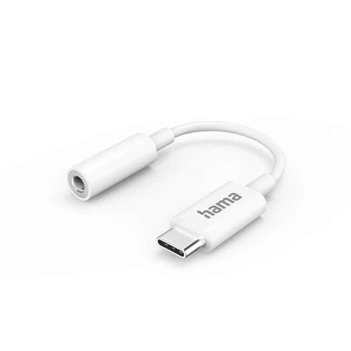 Hama Cable Adaptador de Audio - USB-C Macho - Jack Hembra de 3.5mm - Color Blanco 1