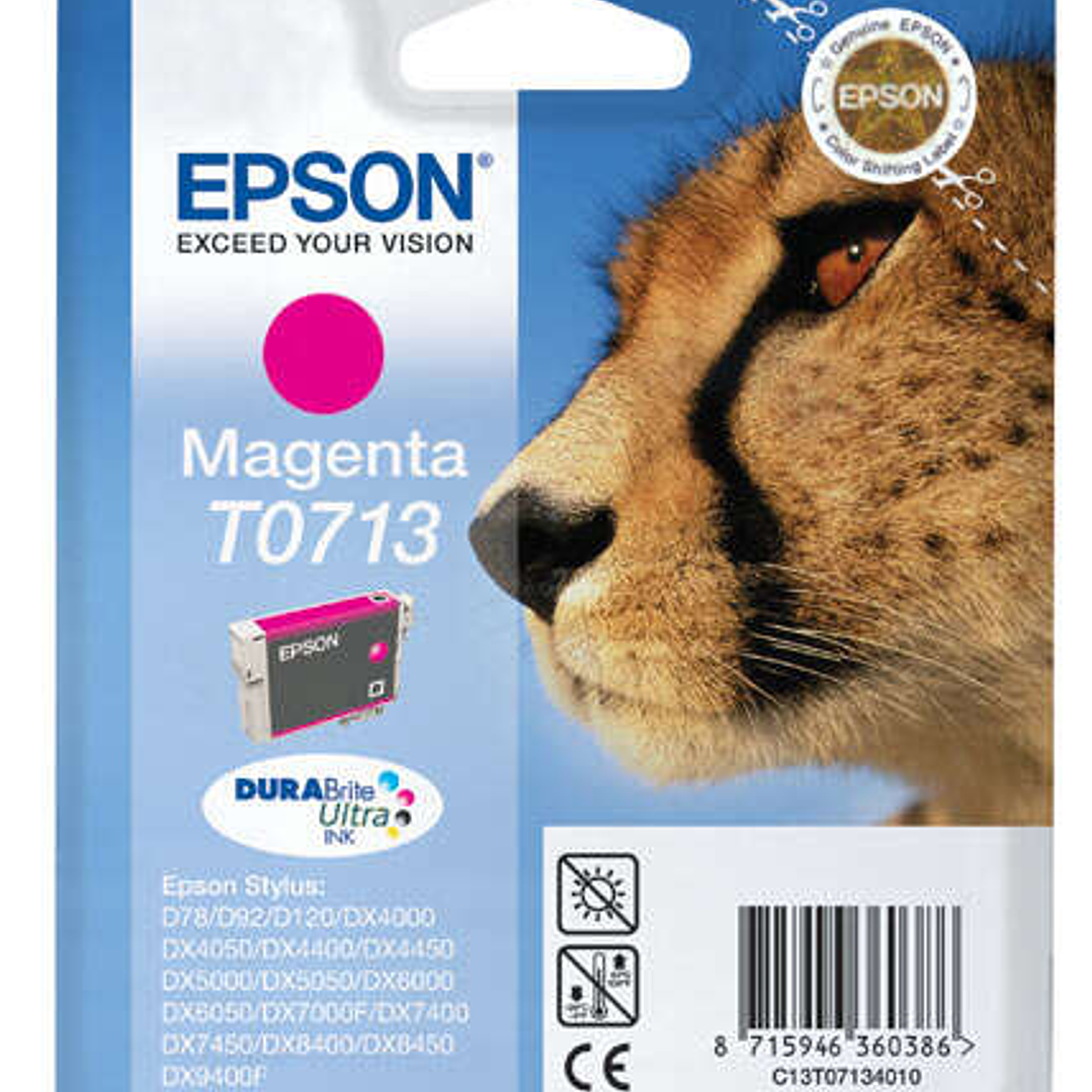 Epson T0713 Magenta Cartucho de Tinta Original - C13T07134012 1