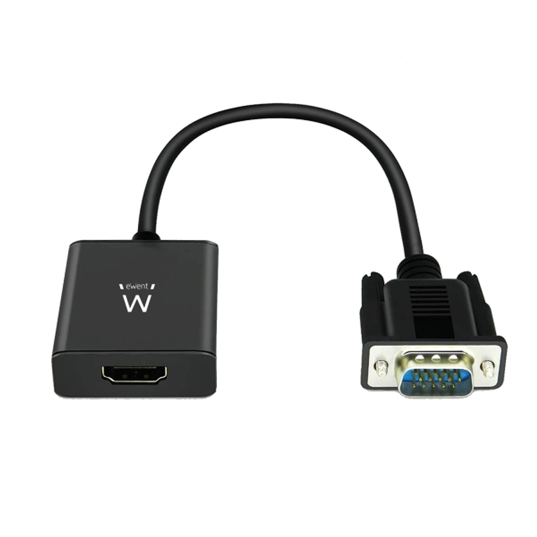 Ewent EW9866 Convertidor VGA a HDMI con Audio - Resolucion Maxima de 1920 x 1200 pixeles - No Drivers - Color Negro 1