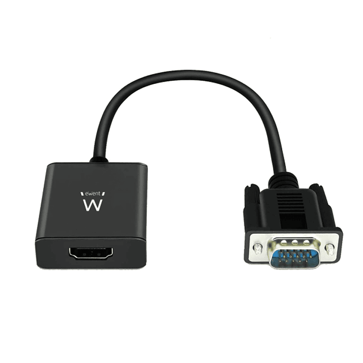 Ewent EW9866 Convertidor VGA a HDMI con Audio - Resolucion Maxima de 1920 x 1200 pixeles - No Drivers - Color Negro 1