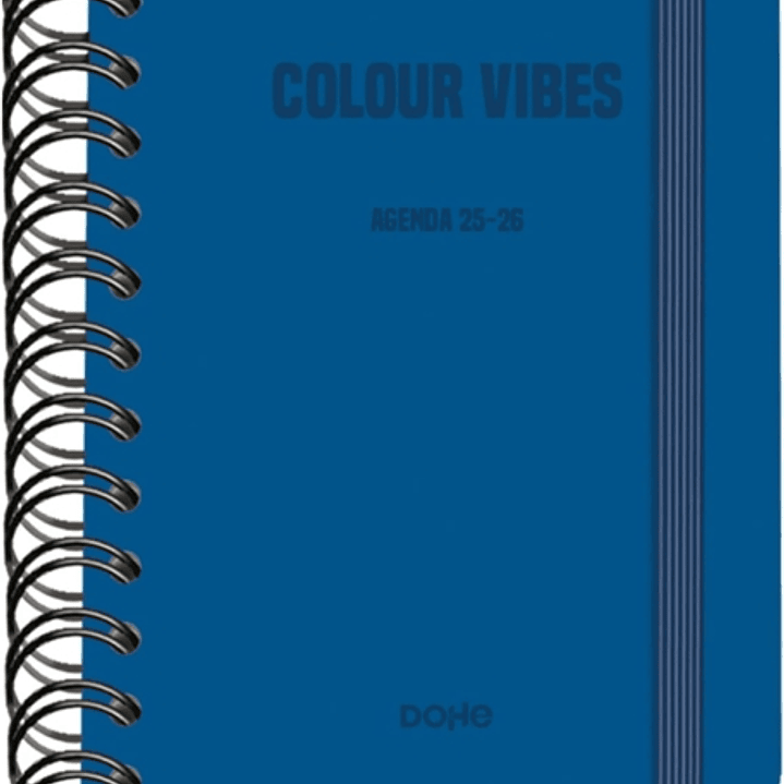 Dohe Colour Vibes Agenda Escolar 25/26 Espiral Wireo A6 - Dia Pagina - Papel 80g/m2 - 4 Hojas de Pegatinas - Cubierta de Carton Plastificado - Cierre 1