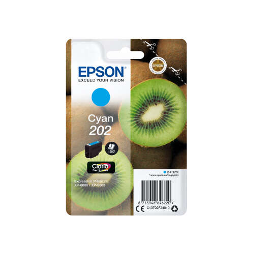 Epson 202 Cyan Cartucho de Tinta Original - C13T02F24010 1