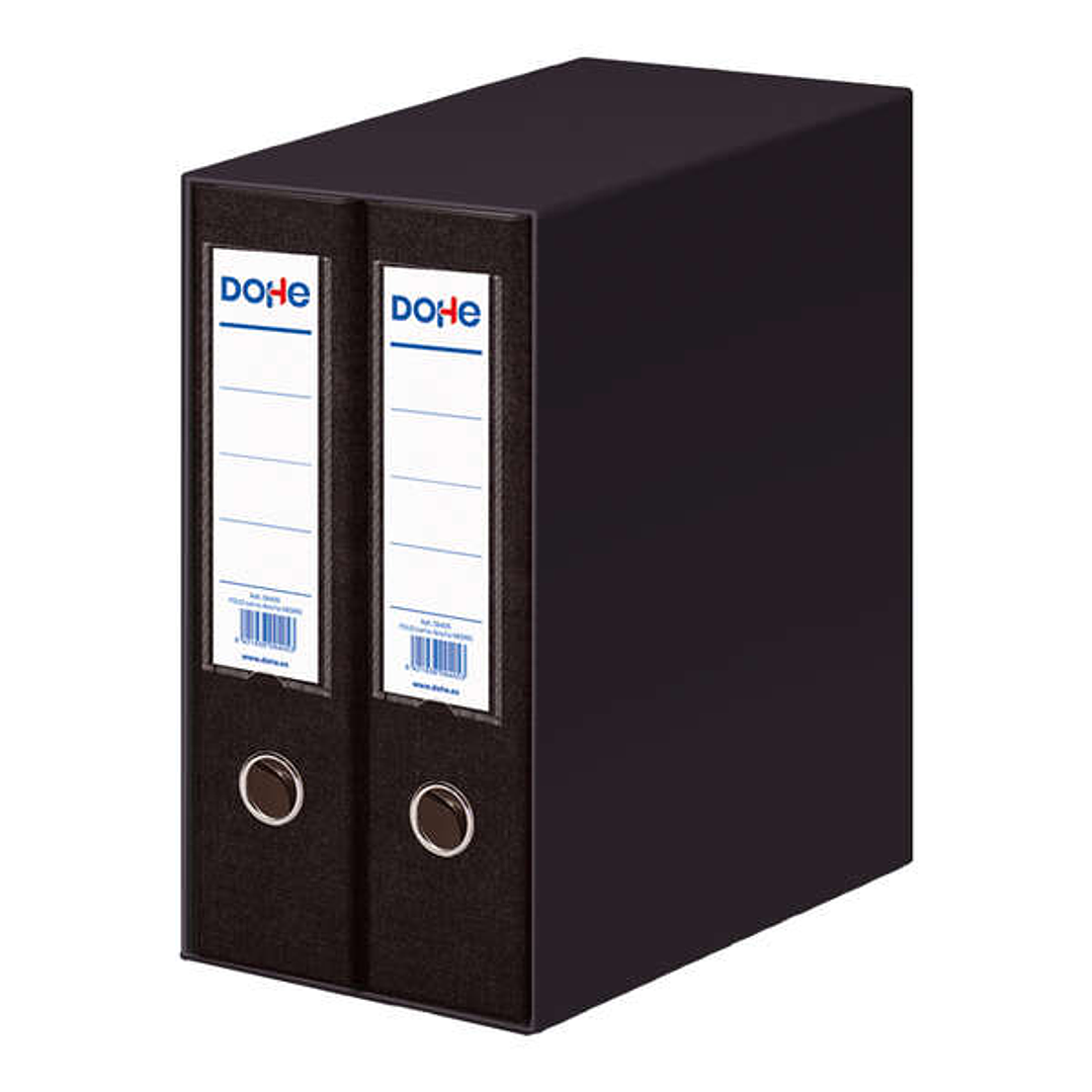 Dohe Modulo de 2 Archivadores Folio Lomo Ancho con Ollao y Rado - Carton Forrado con Polipropileno - Cantoneras Metalicas - Palanca de Maxima Calidad  1