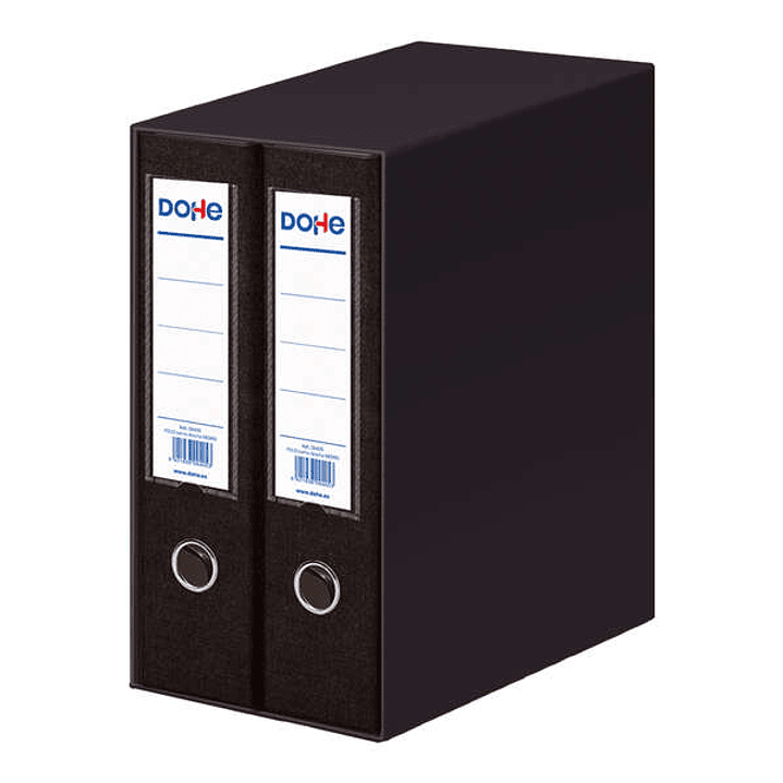 Dohe Modulo de 2 Archivadores Folio Lomo Ancho con Ollao y Rado - Carton Forrado con Polipropileno - Cantoneras Metalicas - Palanca de Maxima Calidad  1