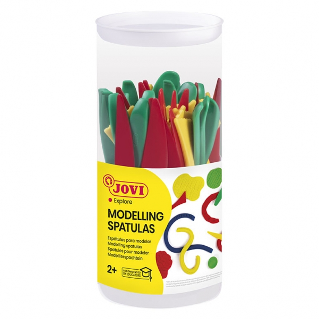 Jovi Bote con 48 Herramientas para Modelar Plastilina - 3 Modelos - 16 Unidades de Cada Modelo - Colores Surtidos 1
