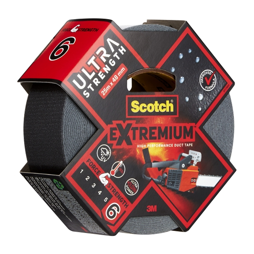 Scotch Extremium Ultra Cinta Adhesiva Americana -  48mm x 25m - Altas Prestaciones - Color Negro 1