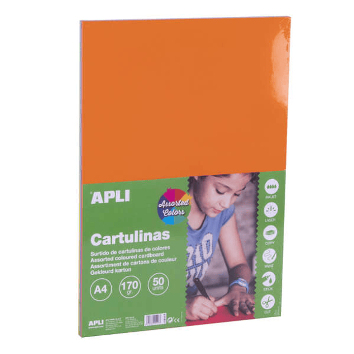 Apli Cartulinas Surtido Intenso A4 170g 50 Hojas 1