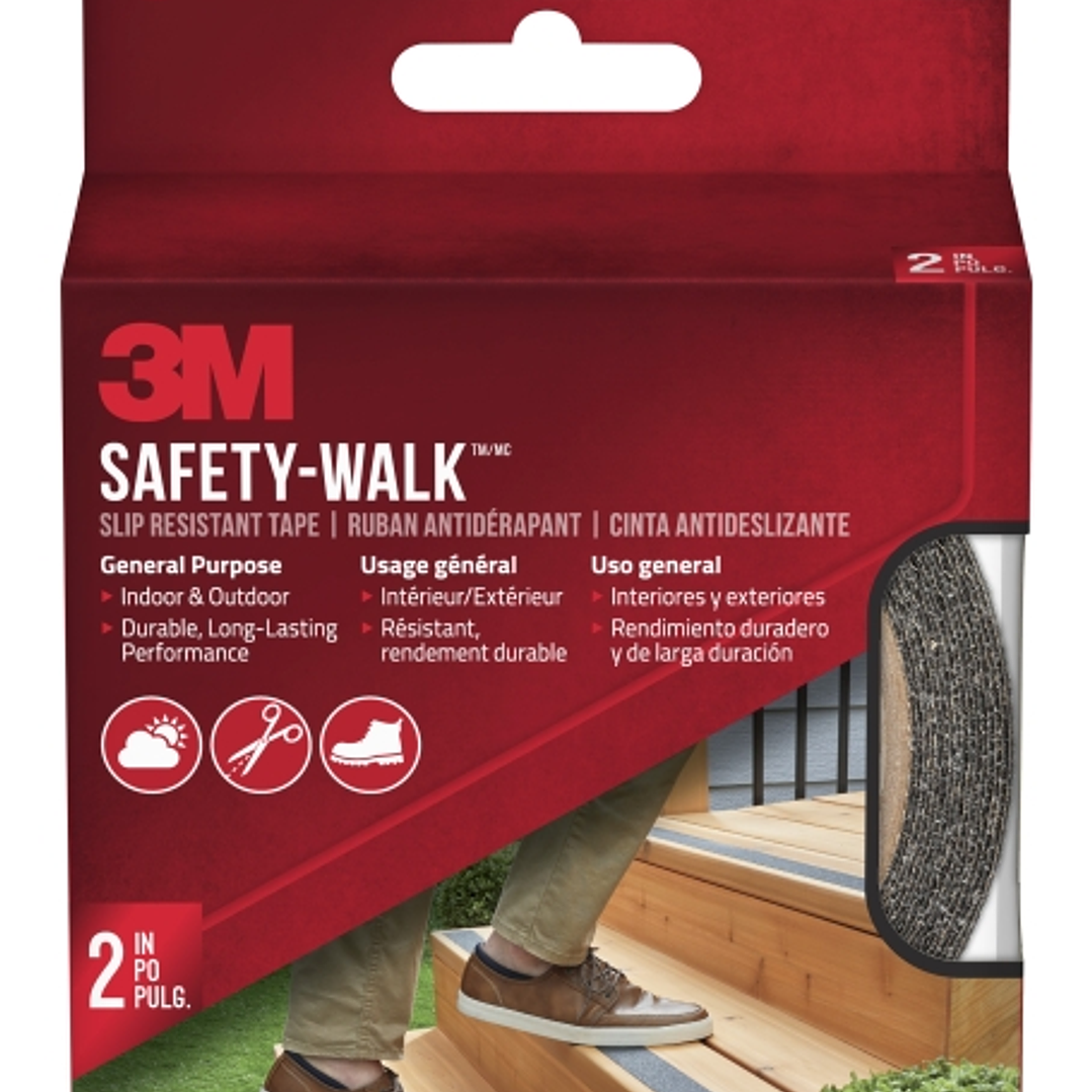 3M Safety-Walk Cinta Adhesiva Antideslizante - Uso en Interior y Exterior - 50.8mm x 4.57m - Color Gris Oscuro 1