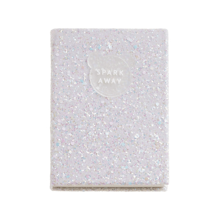 Miquel Rius Back2Fun Cuaderno Encolado con Cubierta de Purpurina Blanco y Patch de Silicona - 96 Hojas Punteadas de Papel 100 g/m2 1