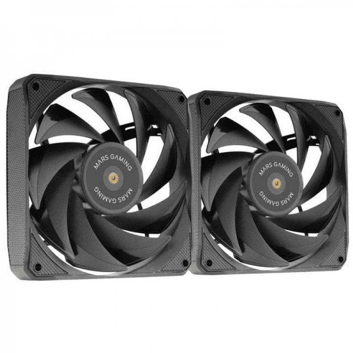 Mars Gaming MF-NCLX2 Kit de Ventiladores PWM - Aspas Hibridas - Rodamientos FDB de Cobre - Pads Antivibracion - Control Preciso de Velocidad - Flujo d 1