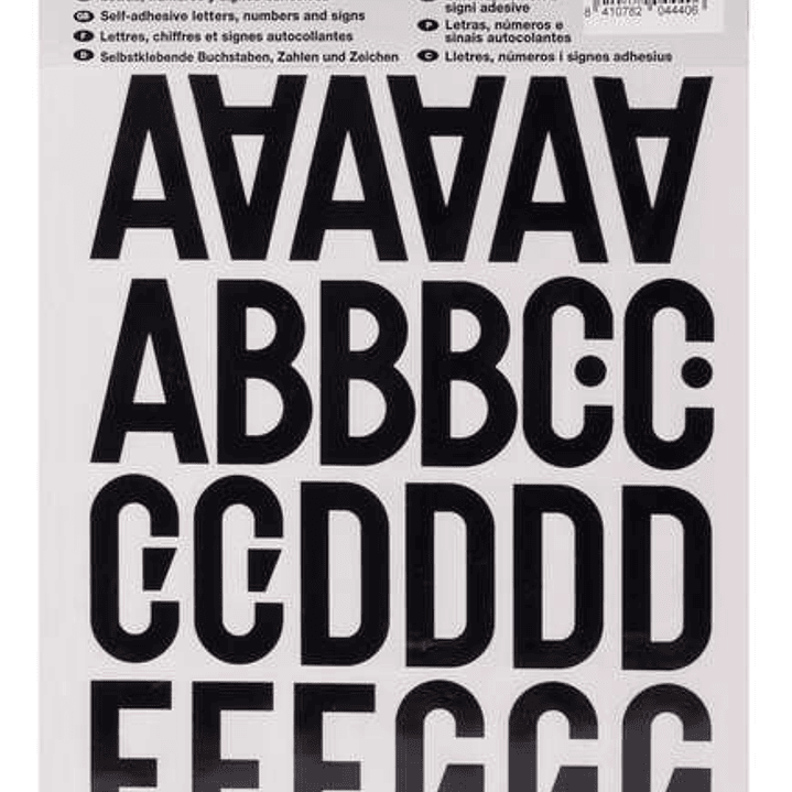 Apli Letras de Palo Mayusculas Adhesivas - Altura 40mm - Pack de 5 Hojas - Color Negro - Facil Identificacion y Señalizacion 1