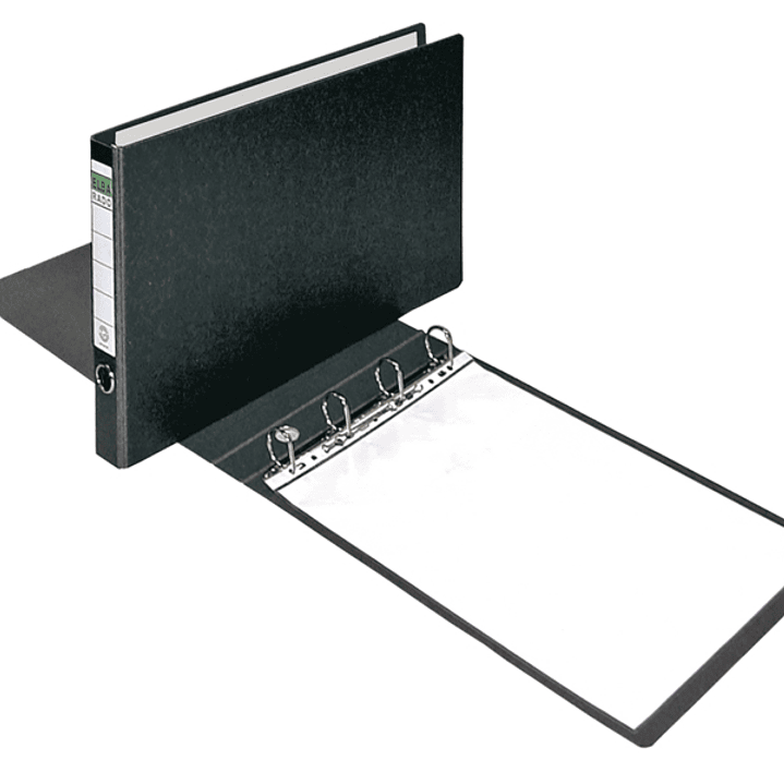Elba Carpeta de Anillas 4D 35mm A3 Apaisado - Lomo 50mm con Etiqueta - Carton Compacto - Color Negro 1