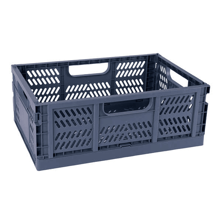 Apli Up North Caja de Plastico Plegable y Apilable - Tamaño 430x290x160mm - Ideal para Herramientas, Juguetes, Colada etc... - Color Azul Grisaceo 1