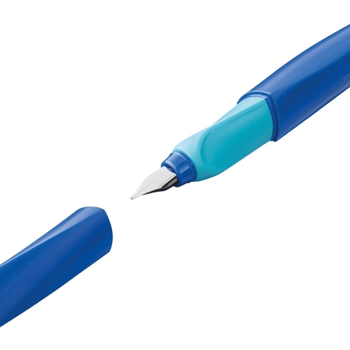 Pelikan Twist Pluma Estilografica Escolar Recargable - Plumilla de Acero Inoxidable Punto M - Cuerpo Color Azul (814737) 1