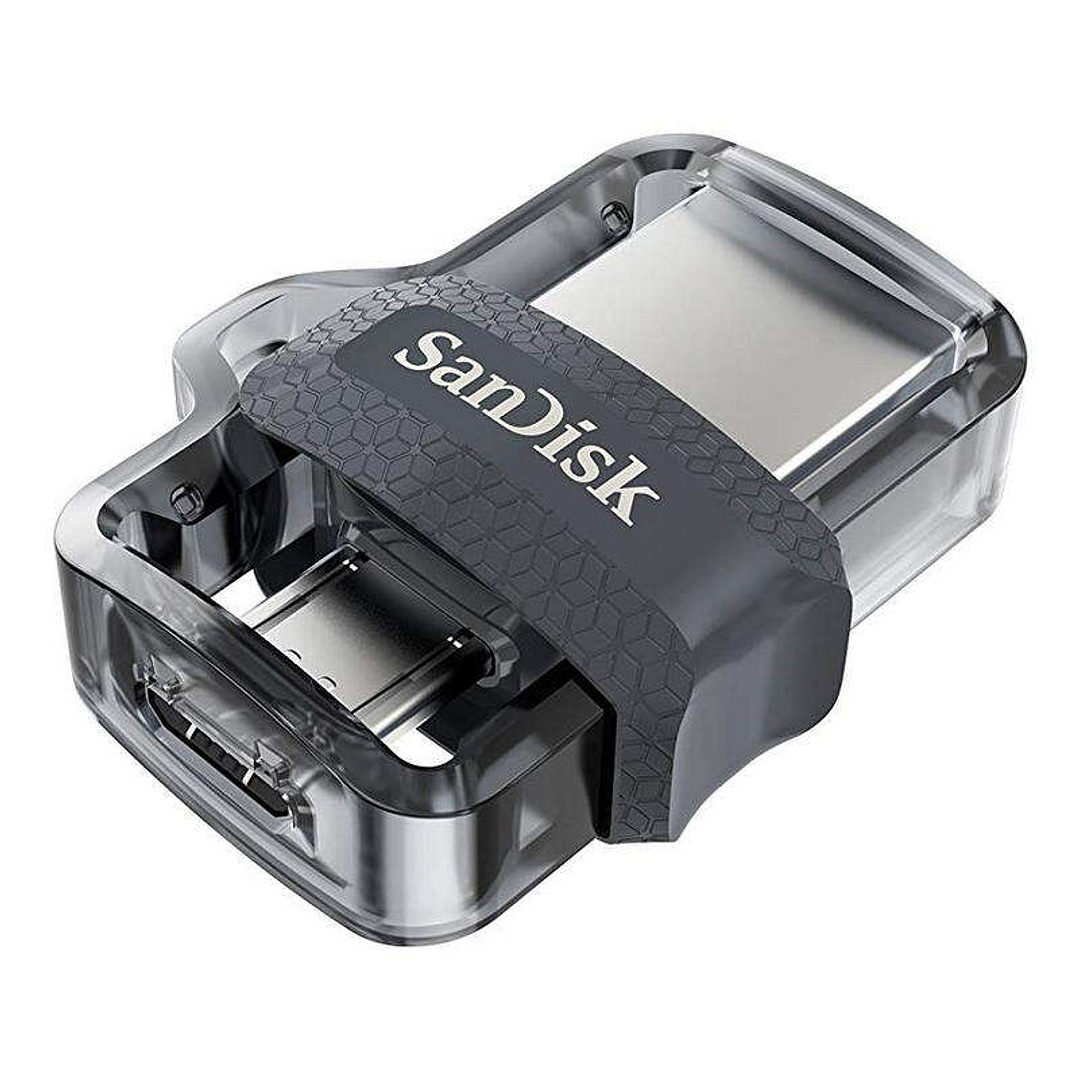 Sandisk Ultra Dual Drive m3.0 Memoria USB 3.0 y Micro USB 32GB - Hasta 150MB/s de Lectura - Color Transparente/Negro (Pendrive) 1