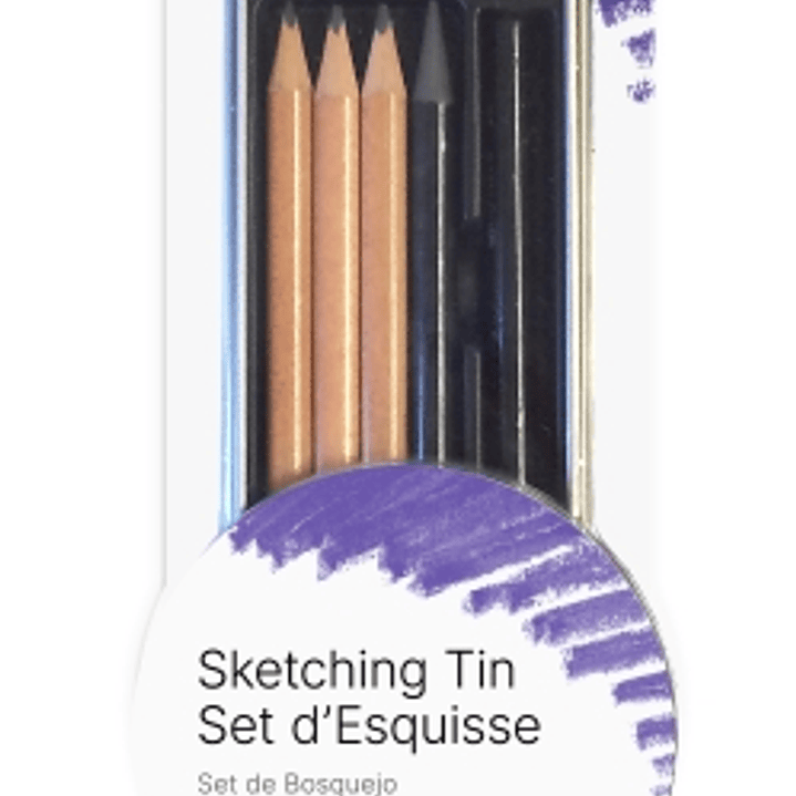 Daler Rowney Simply Pack de 8 Lapices para Esbozo - Estuche Metalico - Color Negro 1