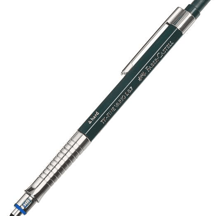Faber-Castell TK-Fine Vario L Portaminas HB 0.7mm - Con Goma de Borrar - Clip de Metal - Color Verde 1