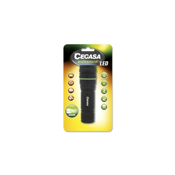 Cegasa Profesional Linterna LED 400lm - Medidas 12 x 4cm - Fabricada en Aluminio - Funciona con 4 Pilas AAA (No Incluidas) 1