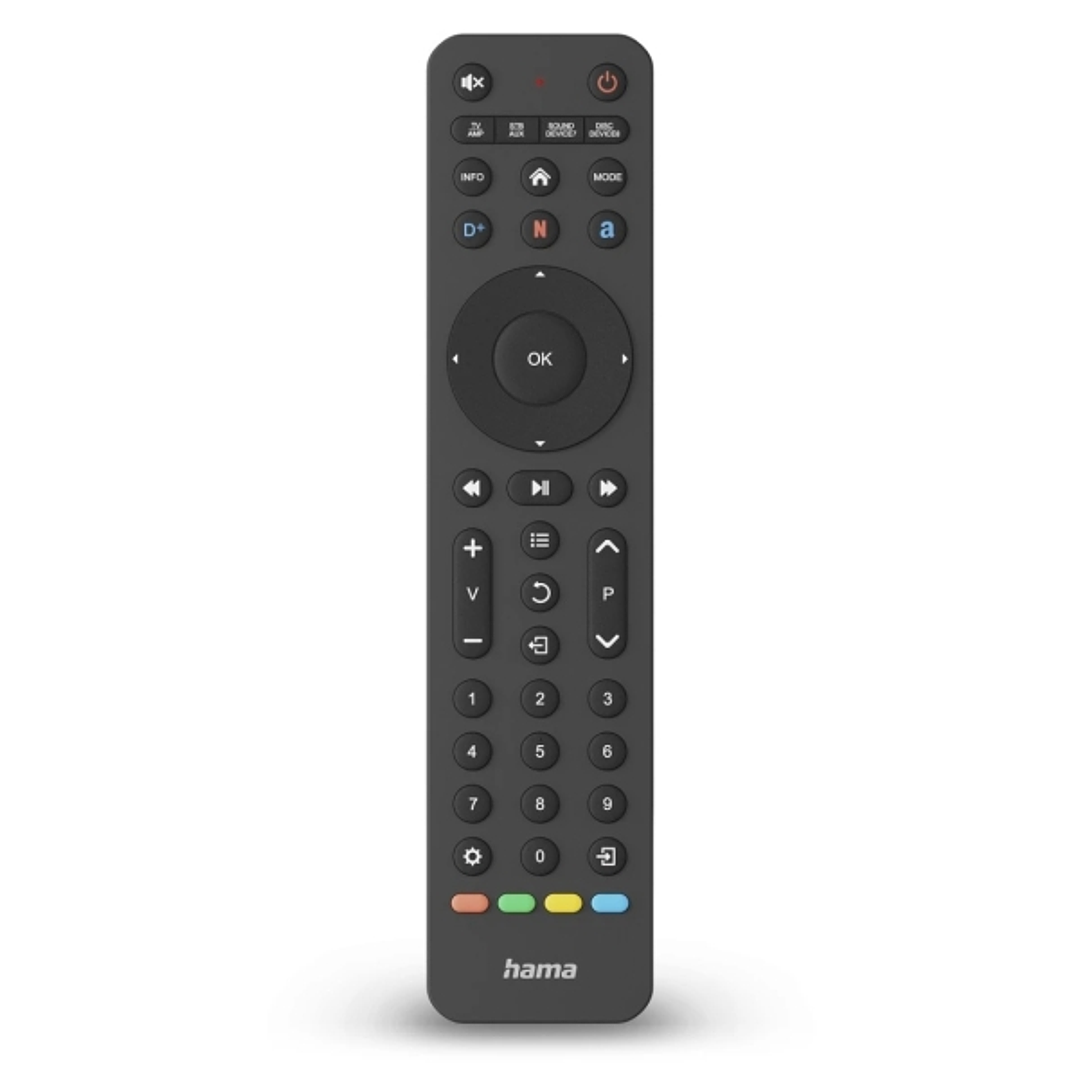 Hama Mando a Distancia para TV - Universal - Alcance 10m - 43 Botones - Acceso Directo a Plataformas de Streaming - Permite 8 Dispositivos Simultaneos 1