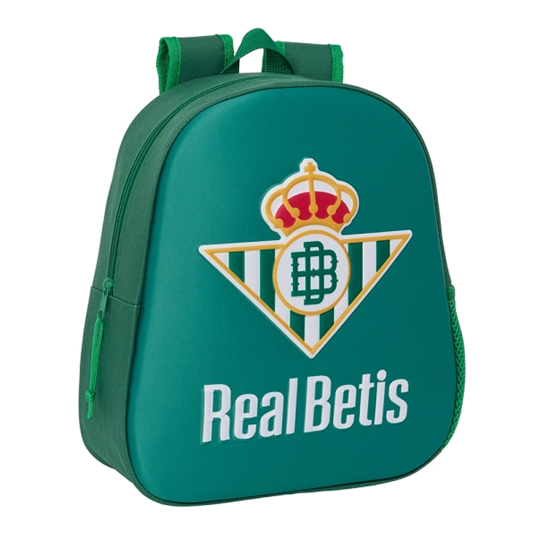 Safta Real Betis Mochila 3D de 8.64L - Portabotellas - Tarjeta de Identificacion Personal - Hombreras Acolchadas - 27x33x10cm - Color Verde 1