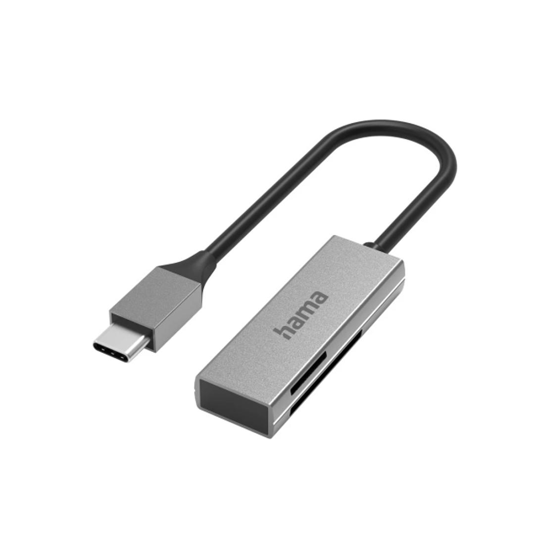 Hama Prime Lector de Tarjetas USB-C - Compatible con SD - Micro-SD - 16.2x7.9x47.2mm - Color Plata 1
