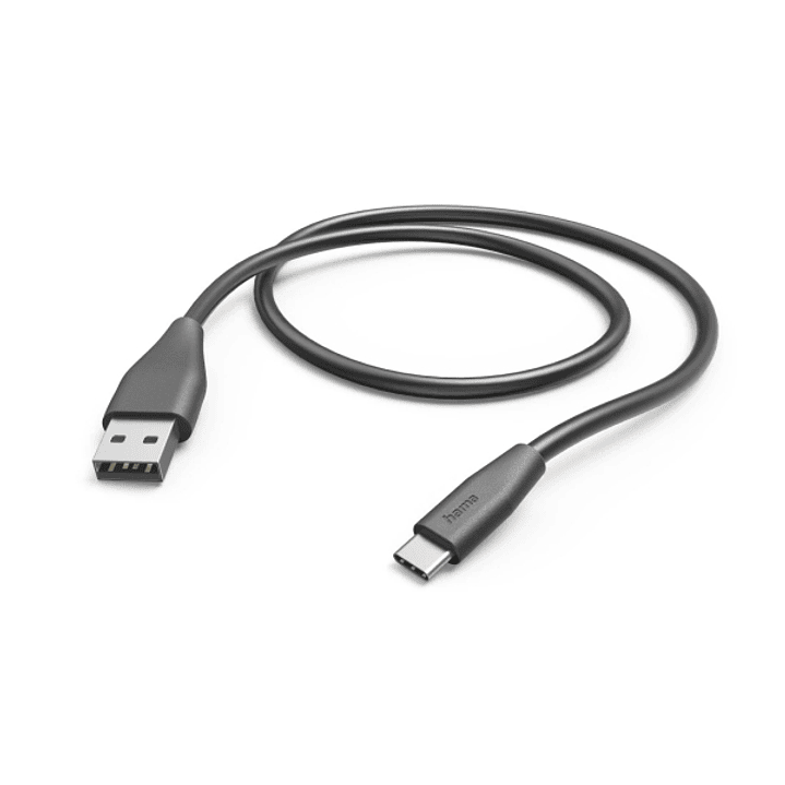 Hama Cable USB - Longitud 1.5m - USB-A Macho - USB-C Macho - Velocidad hasta 480Mbps - Niquelado - Color Negro 1