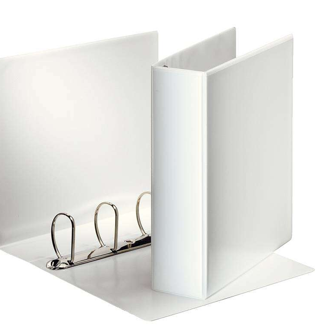 Esselte Carpeta Canguro Gama Basica 60mm - Mecanismo 4 Anillas Mixtas - 2 Bolsillos Exteriores - A4 - Blanco 1