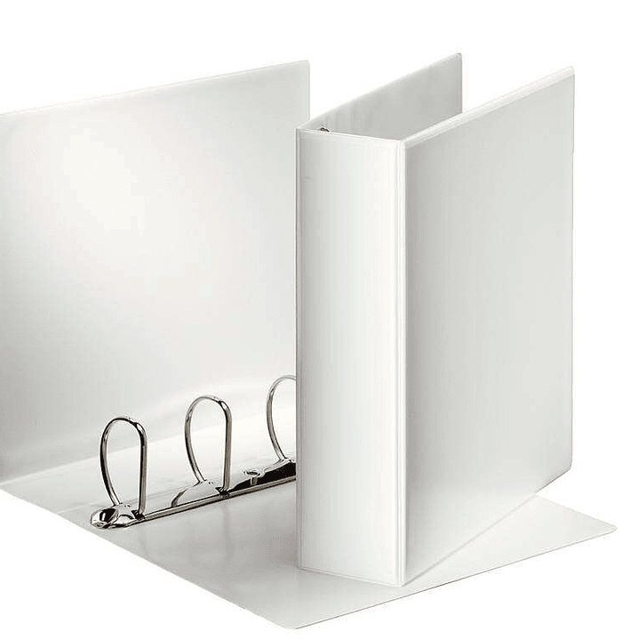 Esselte Carpeta Canguro Gama Basica 60mm - Mecanismo 4 Anillas Mixtas - 2 Bolsillos Exteriores - A4 - Blanco 1