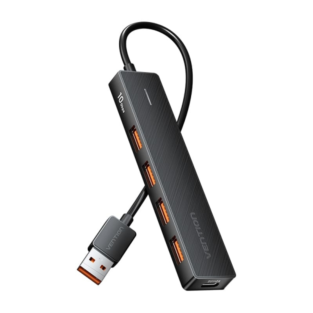 Vention HUB 5 en 1 USB-A 3.2 Gen2 a 4xUSB 3.2 Gen2/USB-C 10G - 0.15m - Color Negro 1