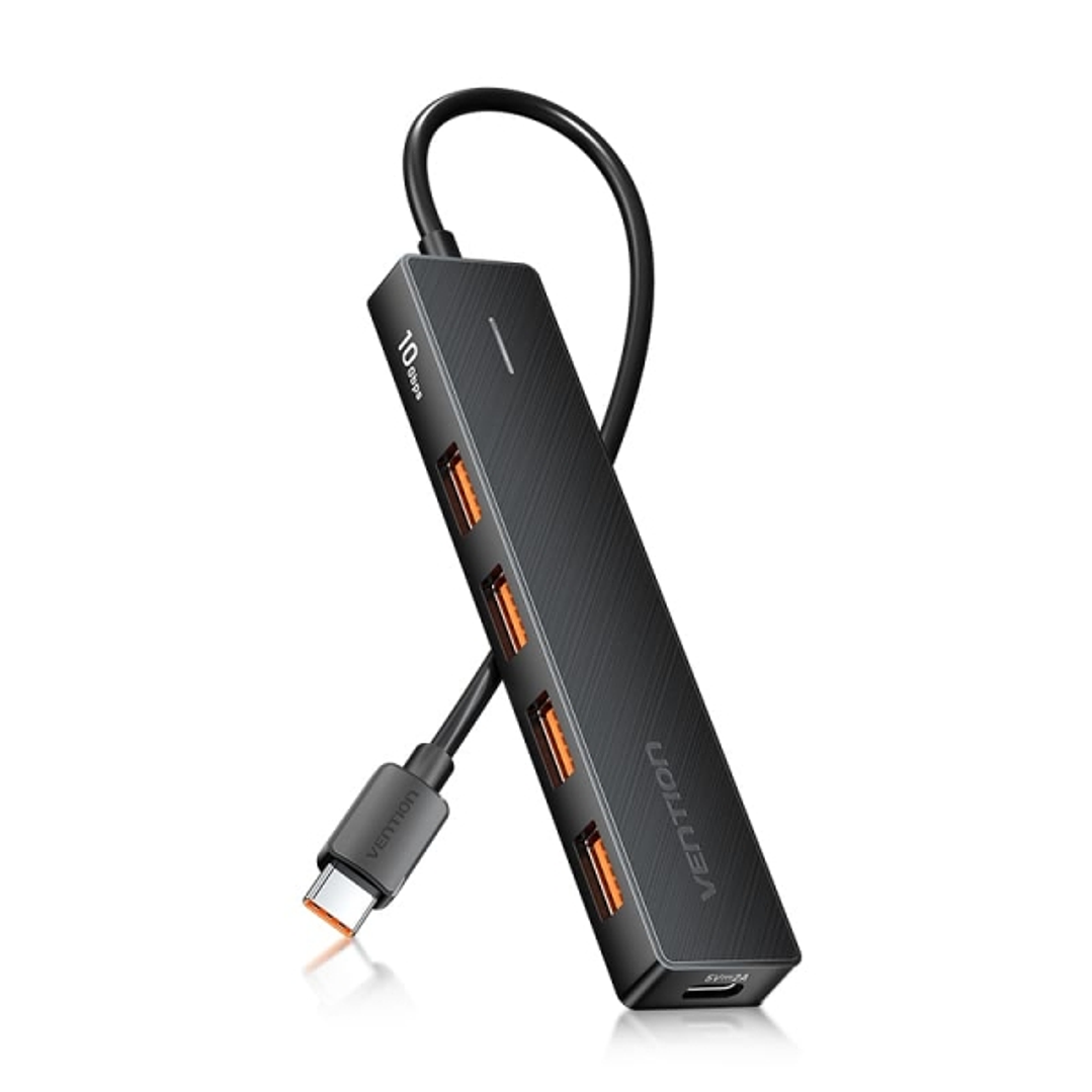 Vention HUB 5 en 1 USB-C a 4xUSB 3.2 Gen2/USB-C 10G - 0.15m - Color Negro 1