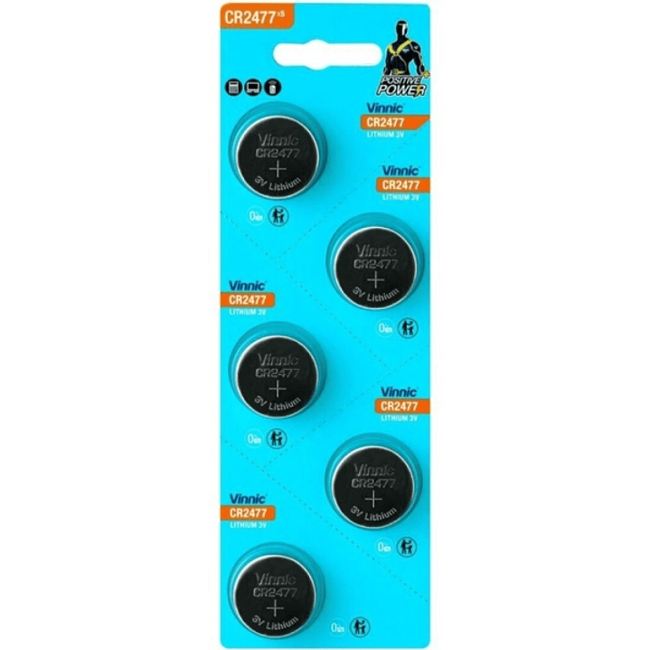 Vinnic CR2477 Pack de 5 Pilas Litio 3V 1