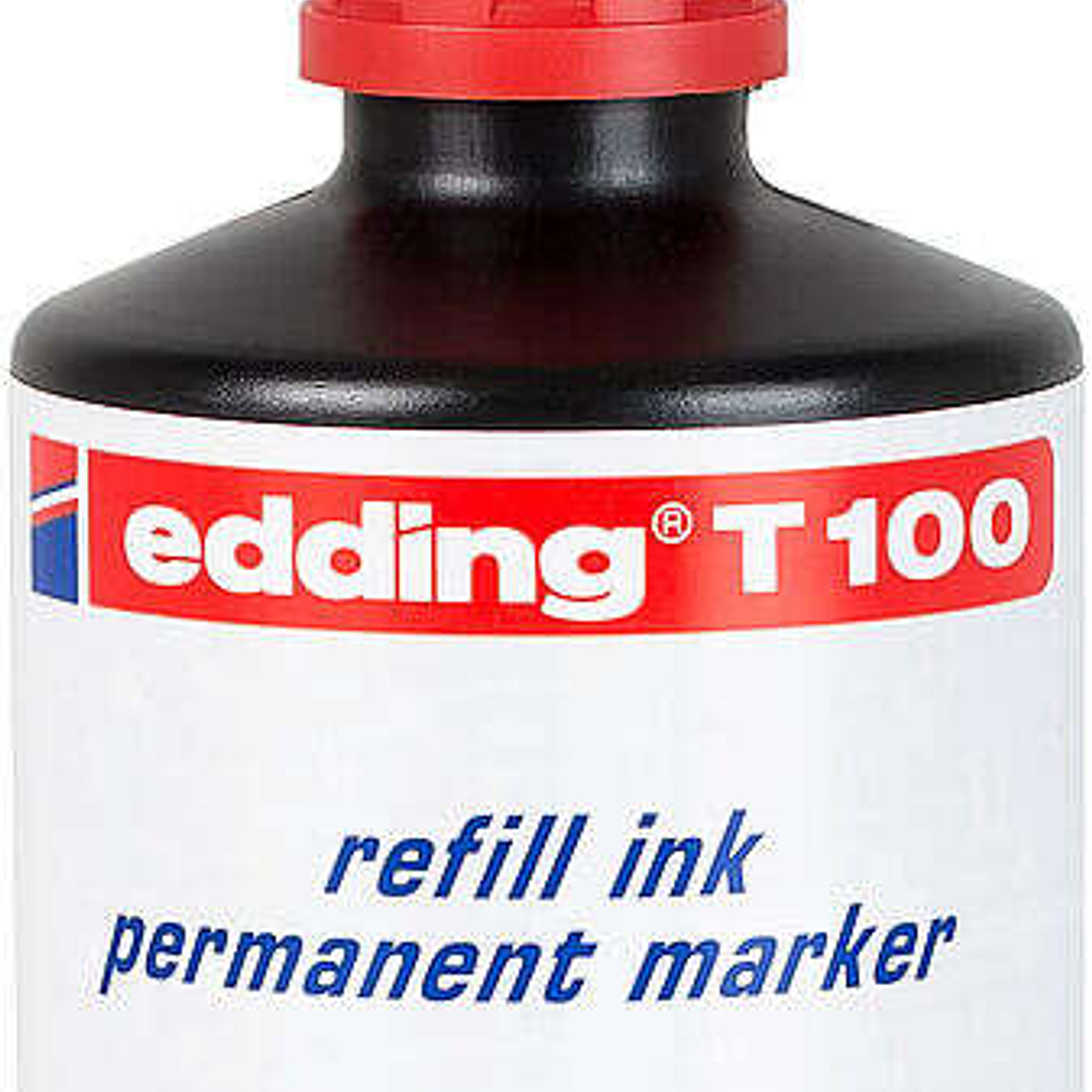 Edding T100 Bote de Recarga para Rotulador Permanente - Capacidad 100ml - Color Rojo 1
