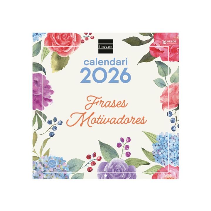 Finocam Calendario de Pared en Catalan - Anual 2026 - Imagenes Variadas - 300x300mm - Espacio para Escribir - Tematica de Frases Motivadoras 1