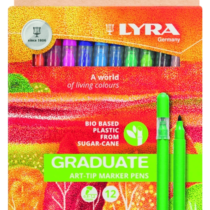 Lyra Graduate Art Tip Pack de 12 Rotuladores - Colores Surtidos 1