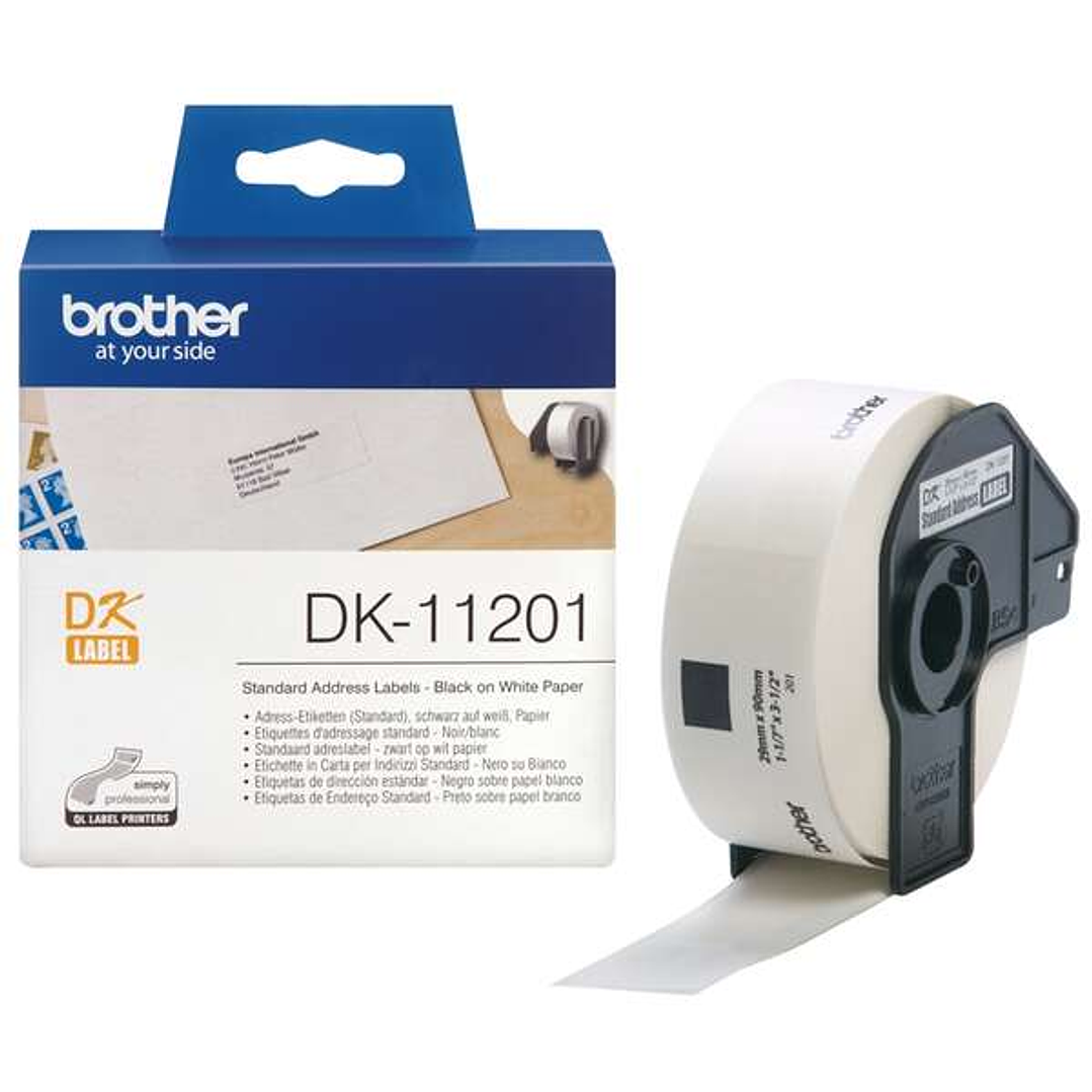 Brother DK11201 - Etiquetas Originales Precortadas de Direccion - 29x90 mm - 400 Unidades - Texto negro sobre fondo blanco 1