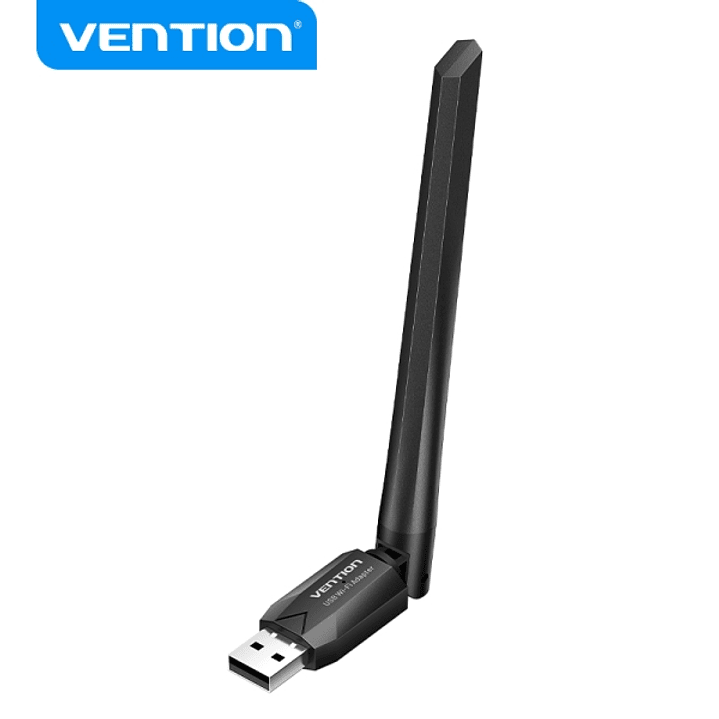 Vention Adaptador USB Wi-Fi AC650 Dual Band - Alta Ganancia - Conexion Estable - Facil Instalacion - Color Negro 1