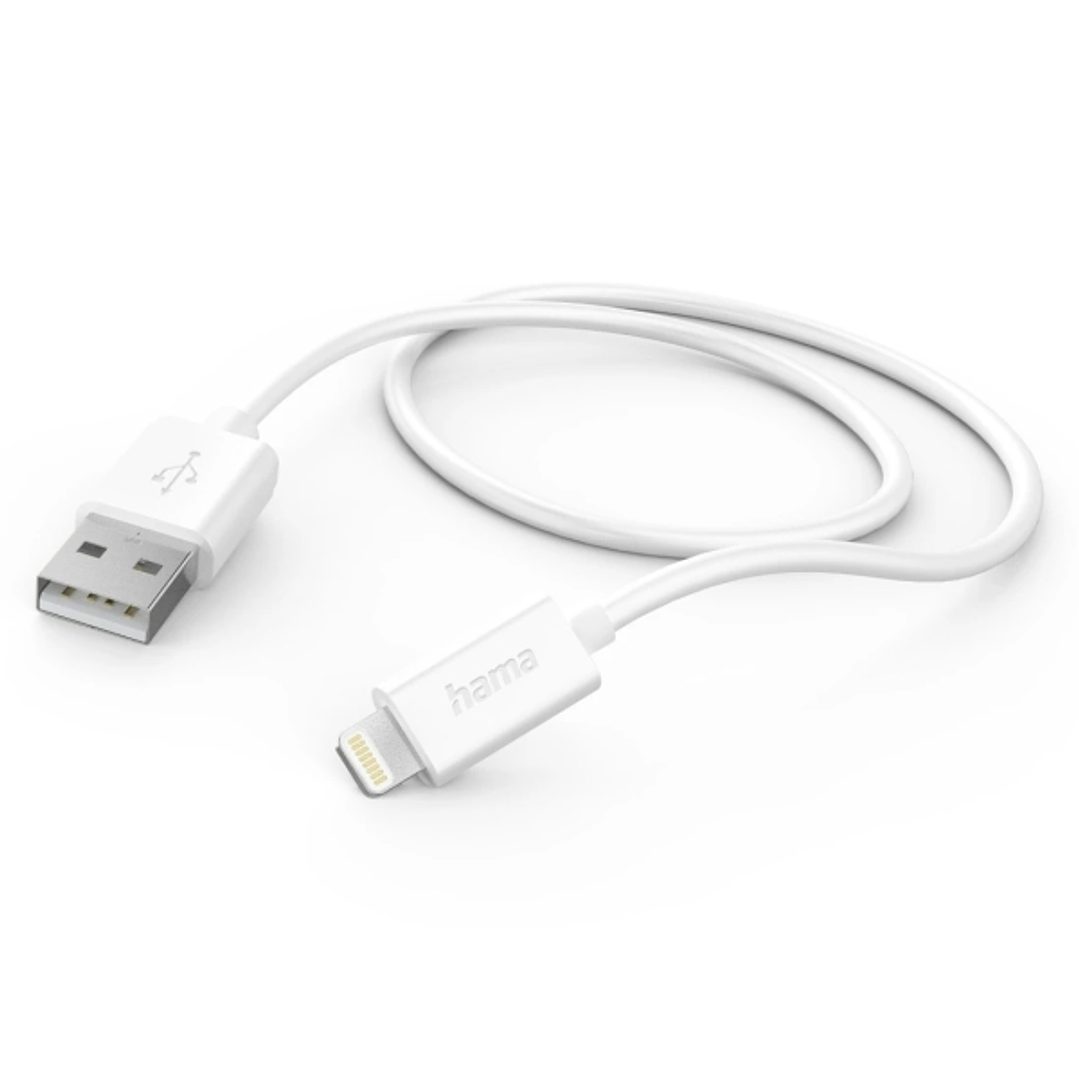 Hama Cable de Carga - USB-A Macho - Ligthning - Longitud 1m - Color Blanco 1