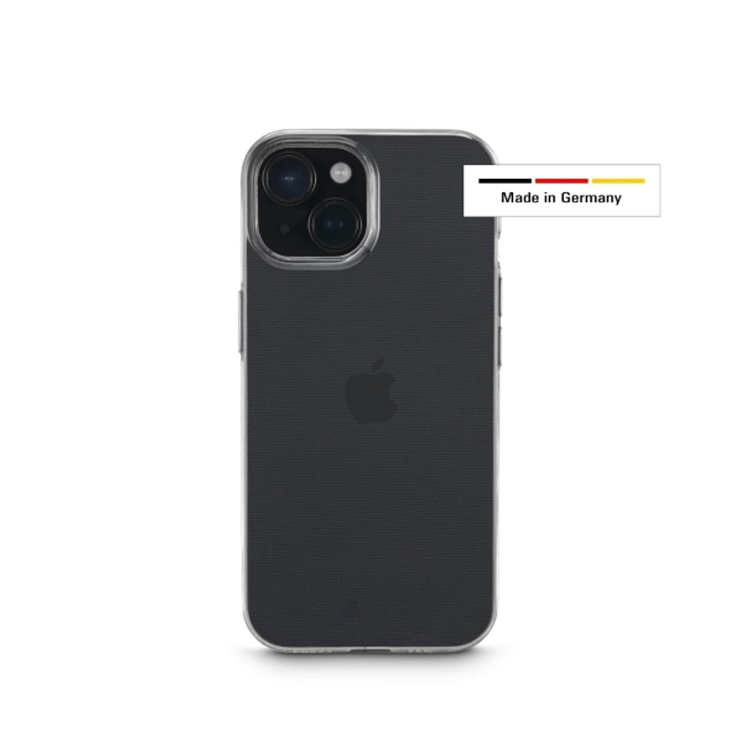 Hama Always Clear Funda para iPhone 15 - Antideslizante - Especial Antiamarilleo - Poliuretano Termoplastico - Bordes Elevados - Color Transparente 1
