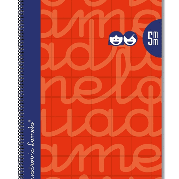 Lamela Cuaderno Espiral con 80 Hojas de 90g/m2 con Margen - Formato Folio - Pauta Cuadrovia de 5mm - Cubierta Extra Dura - Papel Offset Blanco Extra - 1