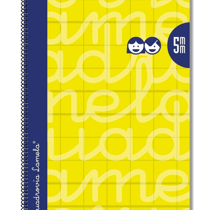 Lamela Cuaderno Espiral con 80 Hojas de 90g/m2 con Margen - Formato Folio - Pauta Cuadrovia de 5mm - Cubierta Extra Dura - Papel Offset Blanco Extra - 1
