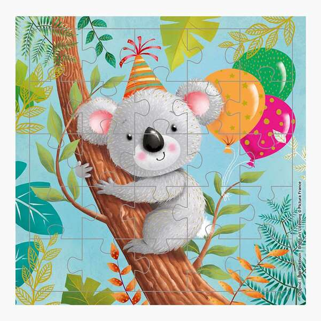 Pictura Tarjeta Puzzle - 15.5x15.5cm - Tematica Koala - 25 Piezas - Incluye Sobre Blanco - Certificacion FSC 1