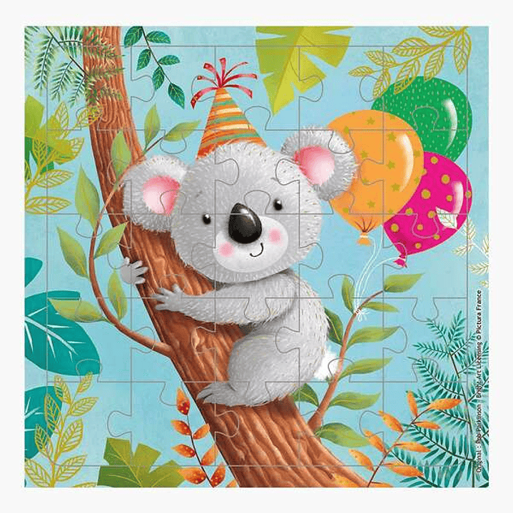 Pictura Tarjeta Puzzle - 15.5x15.5cm - Tematica Koala - 25 Piezas - Incluye Sobre Blanco - Certificacion FSC 1
