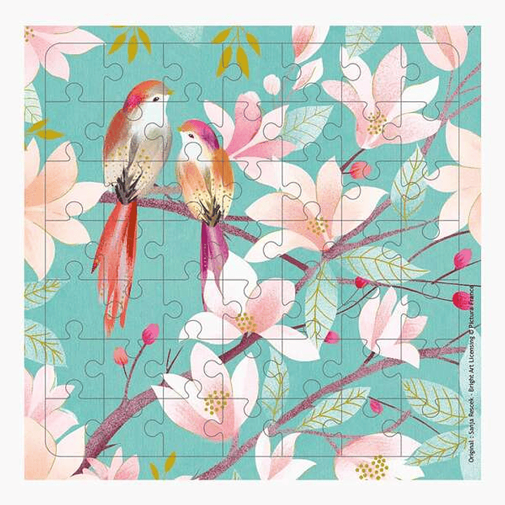 Pictura Tarjeta Puzzle - 15.5x15.5cm - Tematica de Pajaros - 49 Piezas - Incluye Tarjeta Plegada y Sobre Blanco - Certificacion FSC - Embolsada Indivi 1