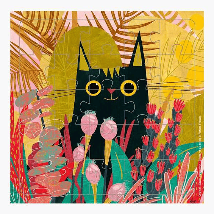 Pictura Tarjeta Puzzle Gatos - 15.5x15.5cm - 25 Piezas - Tematica Felina - Incluye Tarjeta Plegada y Sobre Blanco - Certificacion FSC 1