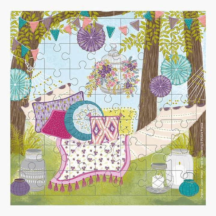 Pictura Tarjeta Puzzle - 15.5x15.5cm - Tematica Hamaca - 49 Piezas - Incluye Sobre Blanco - Certificacion FSC 1