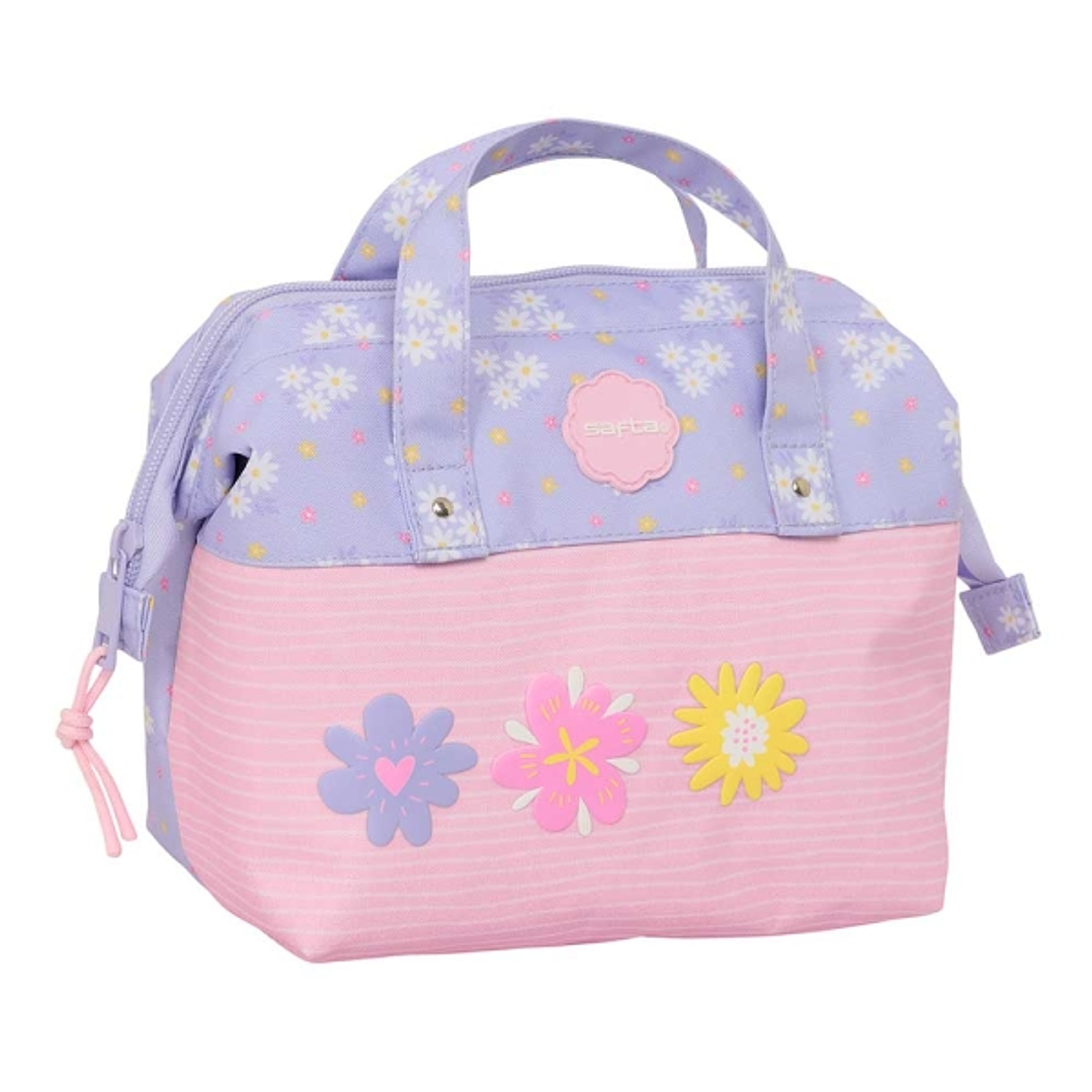 Safta Bouquet Neceser de 5.8L - Cremallera - Asa Lateral - Interior Forrado - 265x125x175mm - Color Rosa Pastel 1