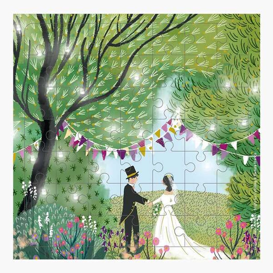 Pictura Tarjeta Puzzle - 15.5x15.5cm - Tematica Boda - 49 Piezas - Tarjeta Plegada Incluida - Embolsada en Celofan - Sobre Blanco Incluido - Papel con 1