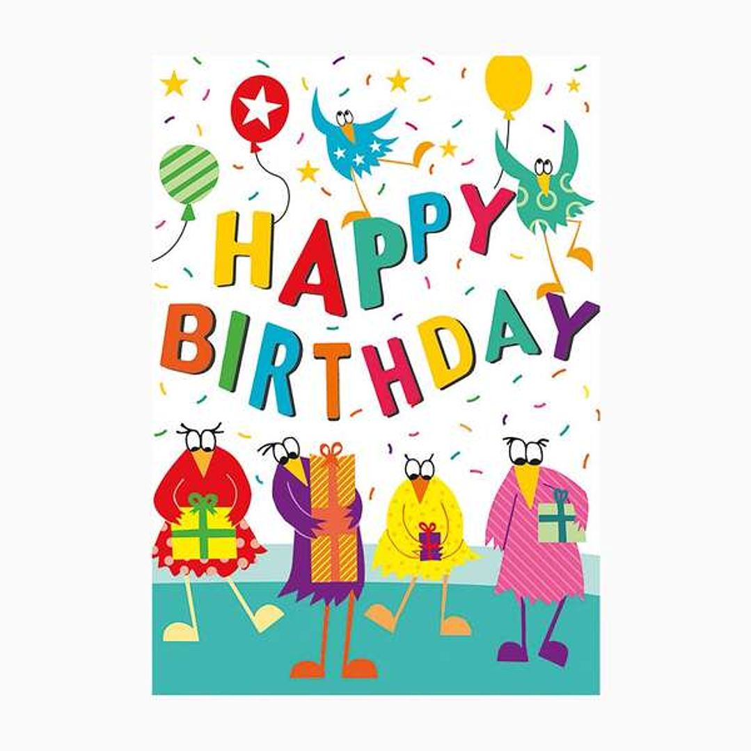 Pictura Zig-Zag Tarjeta Triptica de Felicitacion de Cumpleaños 15x22cm - Incluye Sobre Blanco - Papel con Certificacion FSC 1