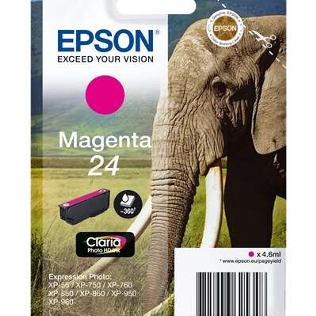 Epson T2423 (24) Magenta Cartucho de Tinta Original - C13T24234012 1