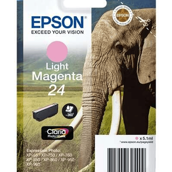Epson T2426 (24) Magenta Light Cartucho de Tinta Original - C13T24264012 1